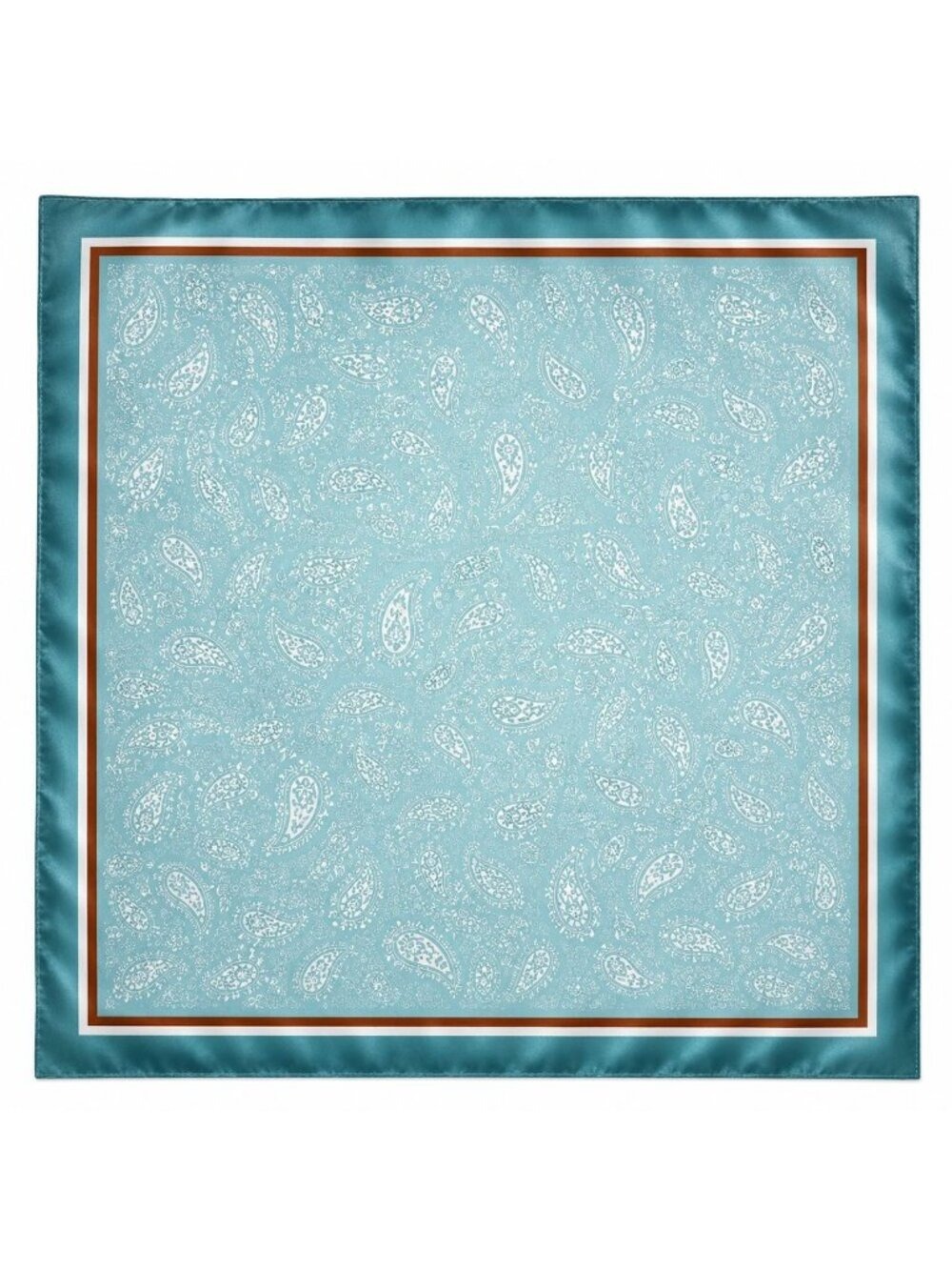 Turquoise Paisley Satin Scarf 35x35 Square Scarf Coastal Chic Western Cowgirl